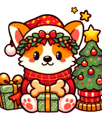 Corgi Christmas Present Sticker
