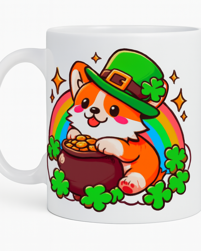 Corgi Leprechaun Sticker Corgi Leprechaun Sticker