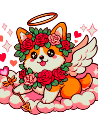 Corgi Cupid Sticker