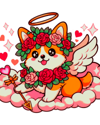 Corgi Cupid Sticker
