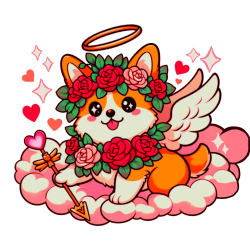 Corgi Cupid Sticker