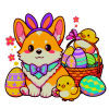 Corgi Easter Sticker