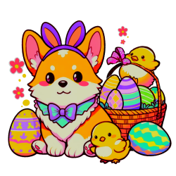 Corgi Easter Sticker