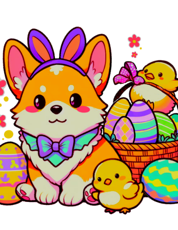 Corgi Easter Sticker