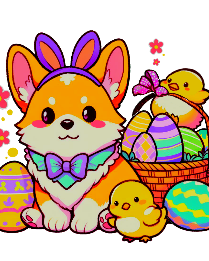 Corgi Easter Sticker