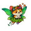 Corgi Fairy Sticker