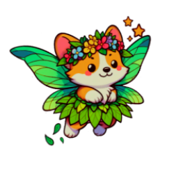 Corgi Fairy Sticker