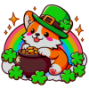 Corgi Leprechaun Sticker