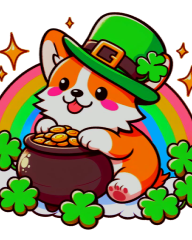 Corgi Leprechaun Sticker
