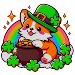 Corgi Leprechaun Sticker