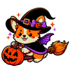 Corgi Witchy Sticker