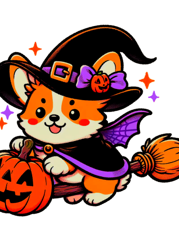 Corgi Witchy Sticker